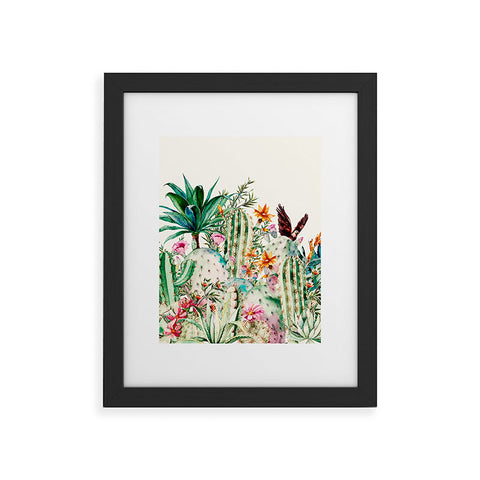 Marta Barragan Camarasa Blooming in the cactus Framed Art Print