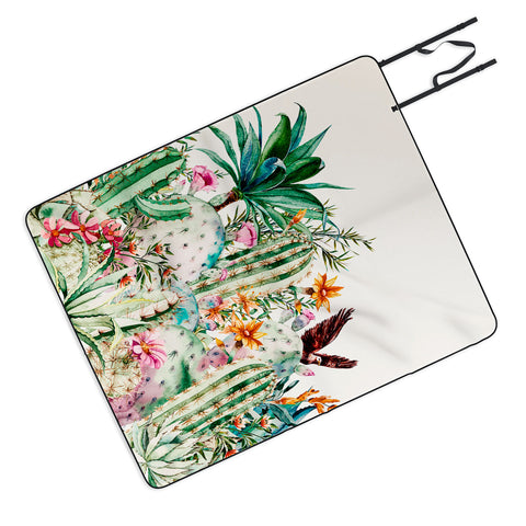 Marta Barragan Camarasa Blooming in the cactus Picnic Blanket