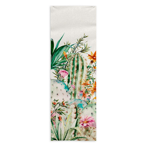Marta Barragan Camarasa Blooming in the cactus Yoga Towel