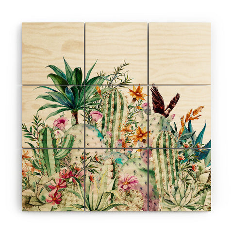 Marta Barragan Camarasa Blooming in the cactus Wood Wall Mural