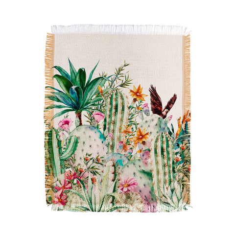 Marta Barragan Camarasa Blooming in the cactus Throw Blanket
