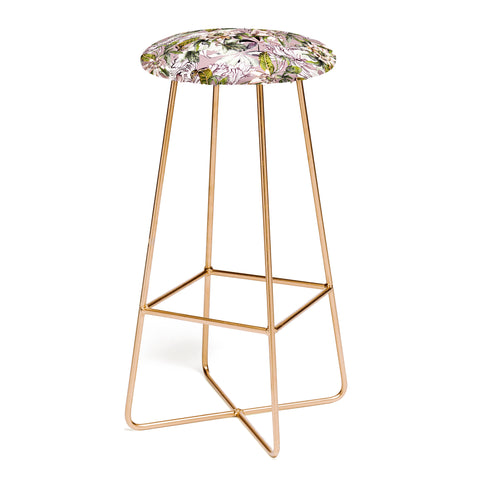 Marta Barragan Camarasa Blooming wild botanical paradise Bar Stool