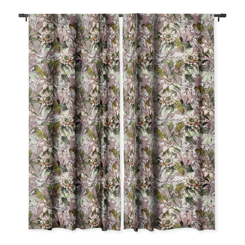 Marta Barragan Camarasa Blooming wild botanical paradise Blackout Window Curtain