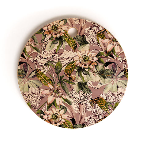 Marta Barragan Camarasa Blooming wild botanical paradise Cutting Board Round