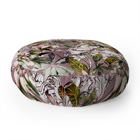 Marta Barragan Camarasa Blooming wild botanical paradise Floor Pillow Round