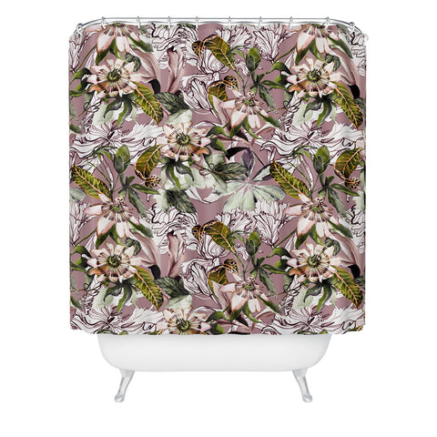 Marta Barragan Camarasa Blooming wild botanical paradise Shower Curtain