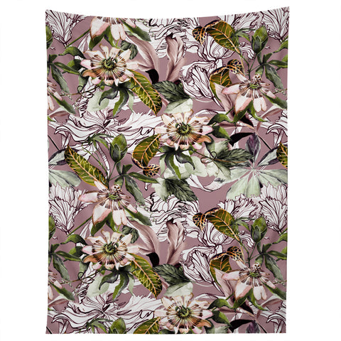 Marta Barragan Camarasa Blooming wild botanical paradise Tapestry