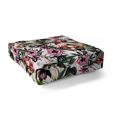 Marta Barragan Camarasa Blooms garden vintage Floor Pillow Square