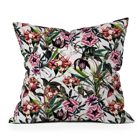 Marta Barragan Camarasa Blooms garden vintage Throw Pillow