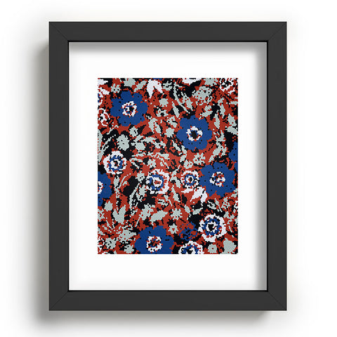 Marta Barragan Camarasa Blue flower stained glass Recessed Framing Rectangle