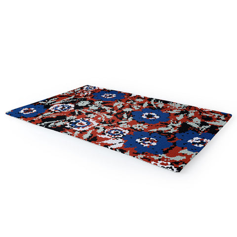 Marta Barragan Camarasa Blue flower stained glass Area Rug