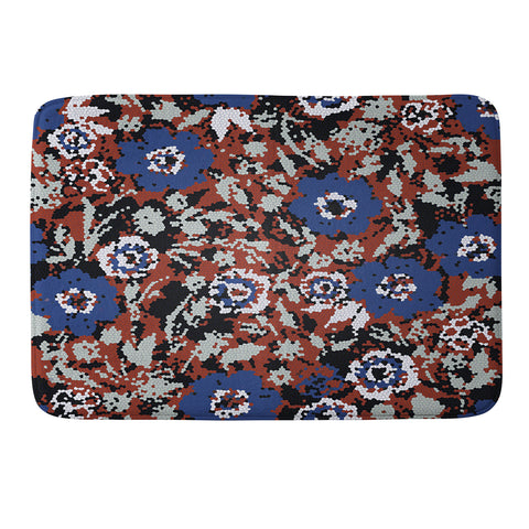 Marta Barragan Camarasa Blue flower stained glass Memory Foam Bath Mat
