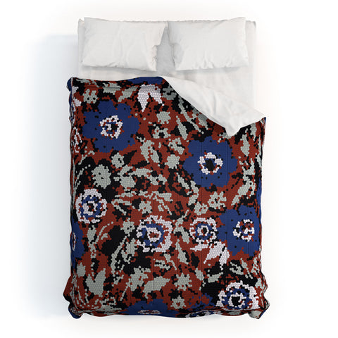 Marta Barragan Camarasa Blue flower stained glass Comforter