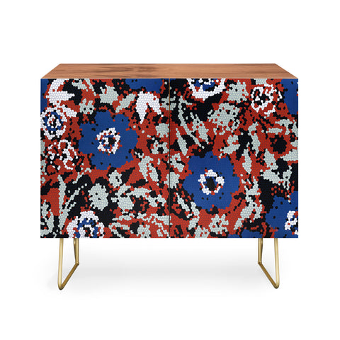 Marta Barragan Camarasa Blue flower stained glass Credenza