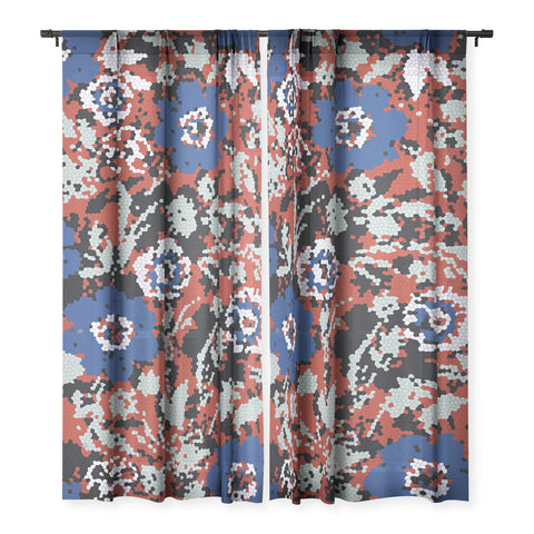 Marta Barragan Camarasa Blue flower stained glass Sheer Non Repeat