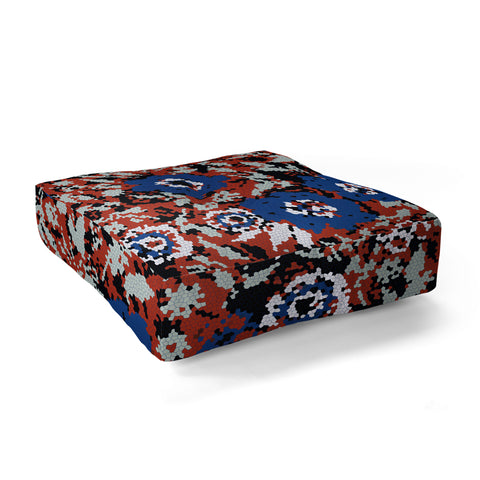 Marta Barragan Camarasa Blue flower stained glass Floor Pillow Square