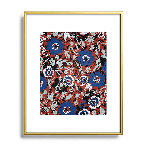Marta Barragan Camarasa Blue flower stained glass Metal Framed Art Print