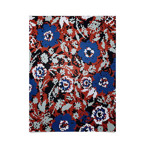 Marta Barragan Camarasa Blue flower stained glass Poster