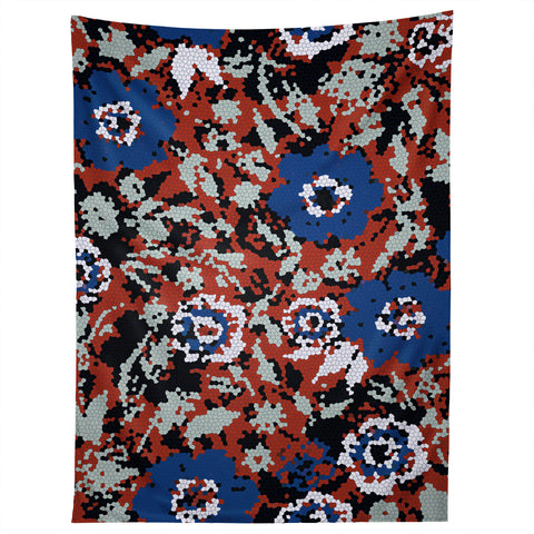 Marta Barragan Camarasa Blue flower stained glass Tapestry