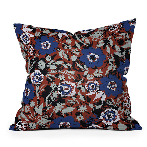 Marta Barragan Camarasa Blue flower stained glass Throw Pillow