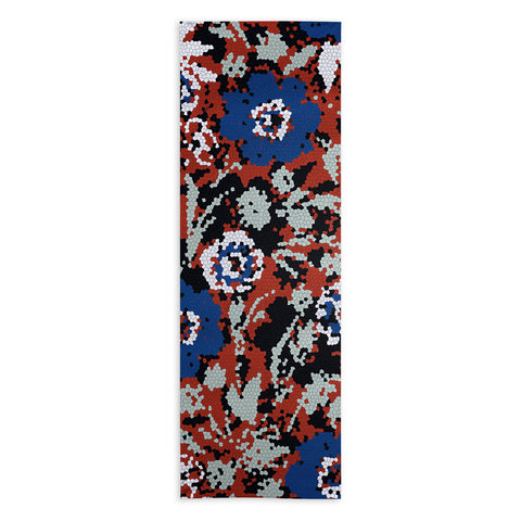 Marta Barragan Camarasa Blue flower stained glass Yoga Towel