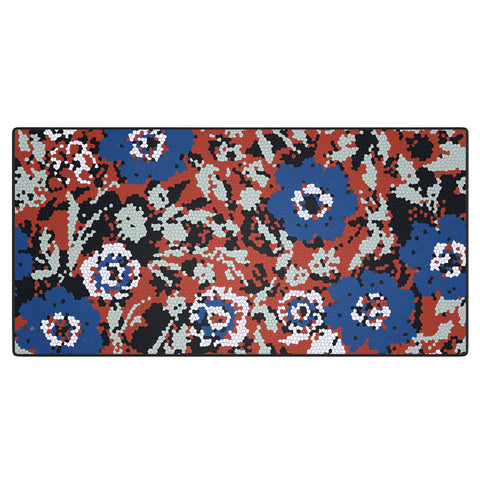 Marta Barragan Camarasa Blue flower stained glass Desk Mat