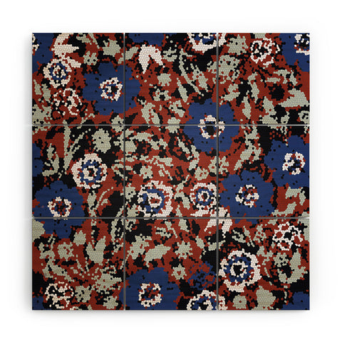 Marta Barragan Camarasa Blue flower stained glass Wood Wall Mural