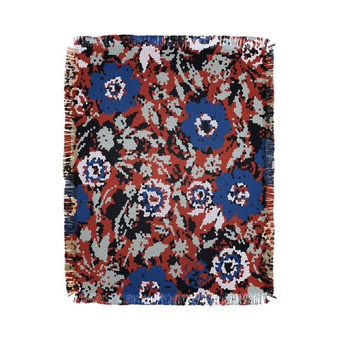 Marta Barragan Camarasa Blue flower stained glass Throw Blanket