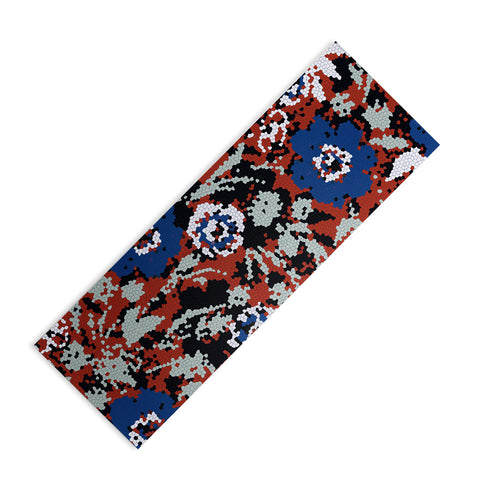 Marta Barragan Camarasa Blue flower stained glass Yoga Mat