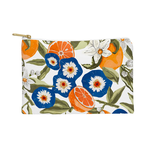 Marta Barragan Camarasa Blue flowers on orange B Pouch