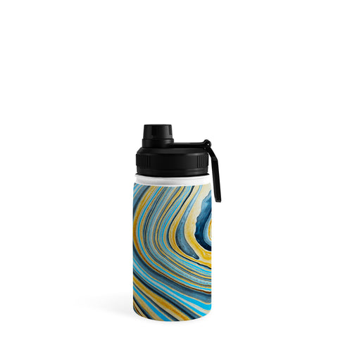Marta Barragan Camarasa Blue marbled waves Water Bottle
