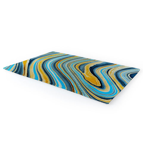 Marta Barragan Camarasa Blue marbled waves Area Rug