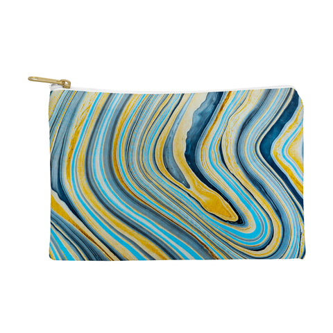 Marta Barragan Camarasa Blue marbled waves Pouch