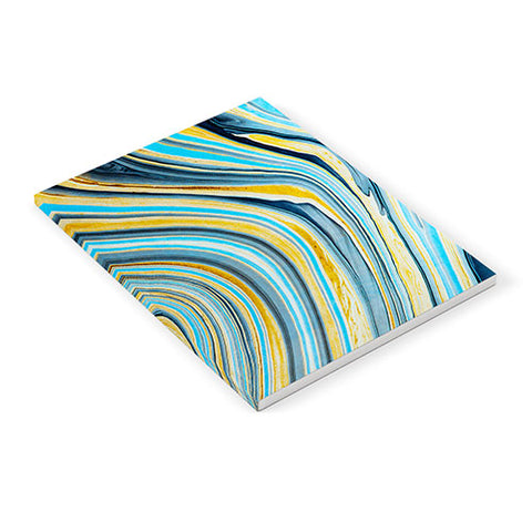 Marta Barragan Camarasa Blue marbled waves Notebook