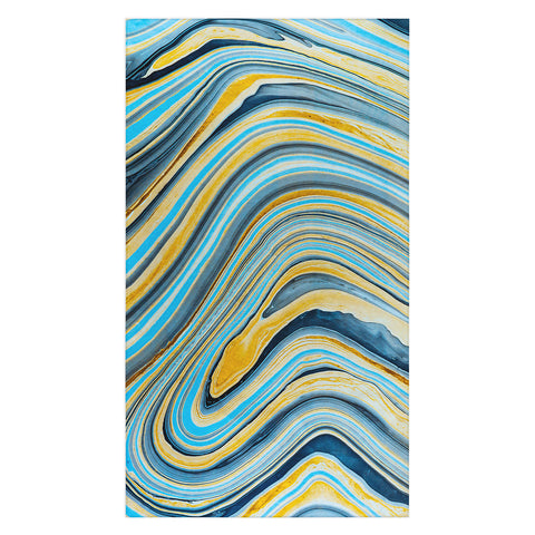 Marta Barragan Camarasa Blue marbled waves Tablecloth