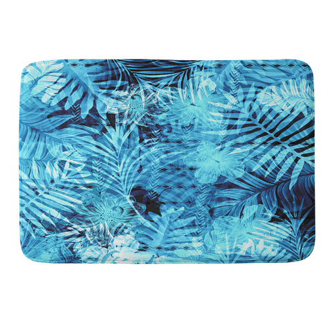 Marta Barragan Camarasa Blue tropical jungle Memory Foam Bath Mat