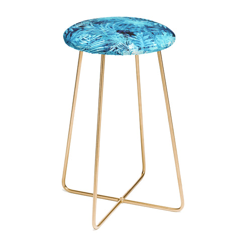 Marta Barragan Camarasa Blue tropical jungle Counter Stool