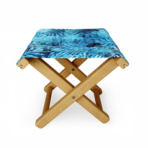 Marta Barragan Camarasa Blue tropical jungle Folding Stool