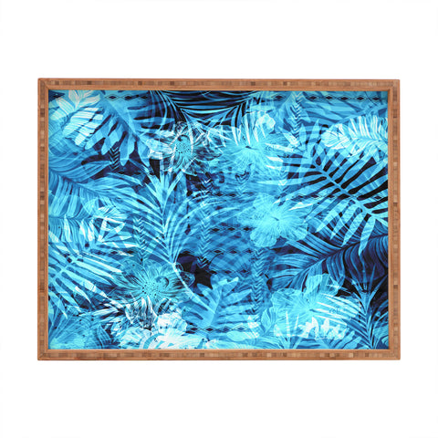 Marta Barragan Camarasa Blue tropical jungle Rectangular Tray