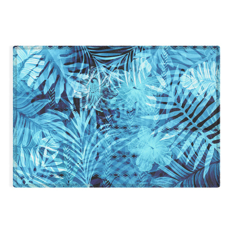 Marta Barragan Camarasa Blue tropical jungle Outdoor Rug