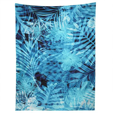 Marta Barragan Camarasa Blue tropical jungle Tapestry