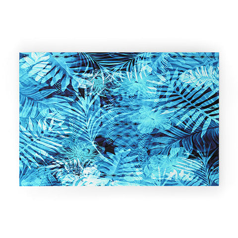 Marta Barragan Camarasa Blue tropical jungle Welcome Mat