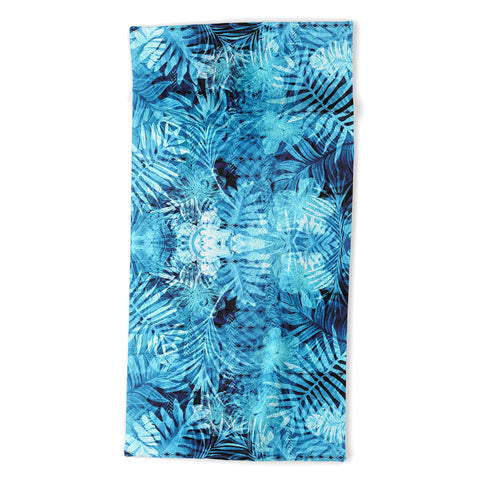 Marta Barragan Camarasa Blue tropical jungle Beach Towel