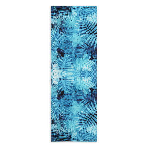 Marta Barragan Camarasa Blue tropical jungle Yoga Towel