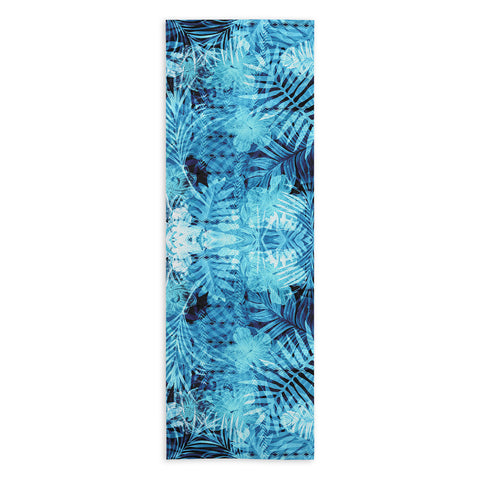 Marta Barragan Camarasa Blue tropical jungle Yoga Towel
