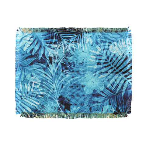 Marta Barragan Camarasa Blue tropical jungle Throw Blanket