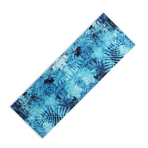 Marta Barragan Camarasa Blue tropical jungle Yoga Mat