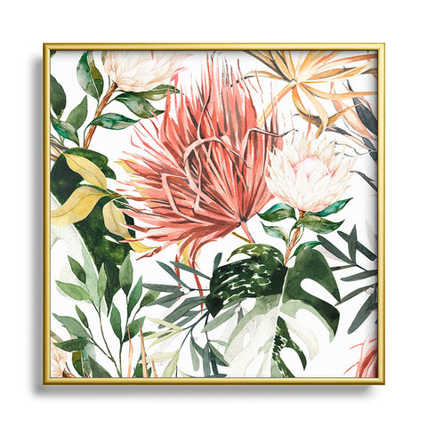 Marta Barragan Camarasa Bohem tropical bloom 003 Square Metal Framed Art Print