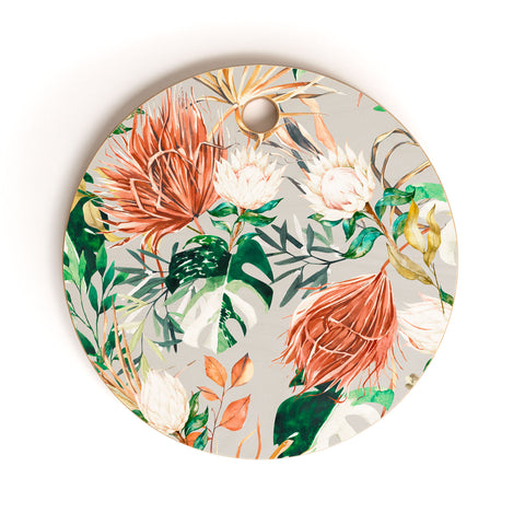 Marta Barragan Camarasa Bohem tropical bloom Cutting Board Round