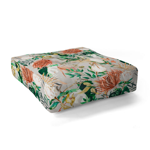 Marta Barragan Camarasa Bohem tropical bloom Floor Pillow Square